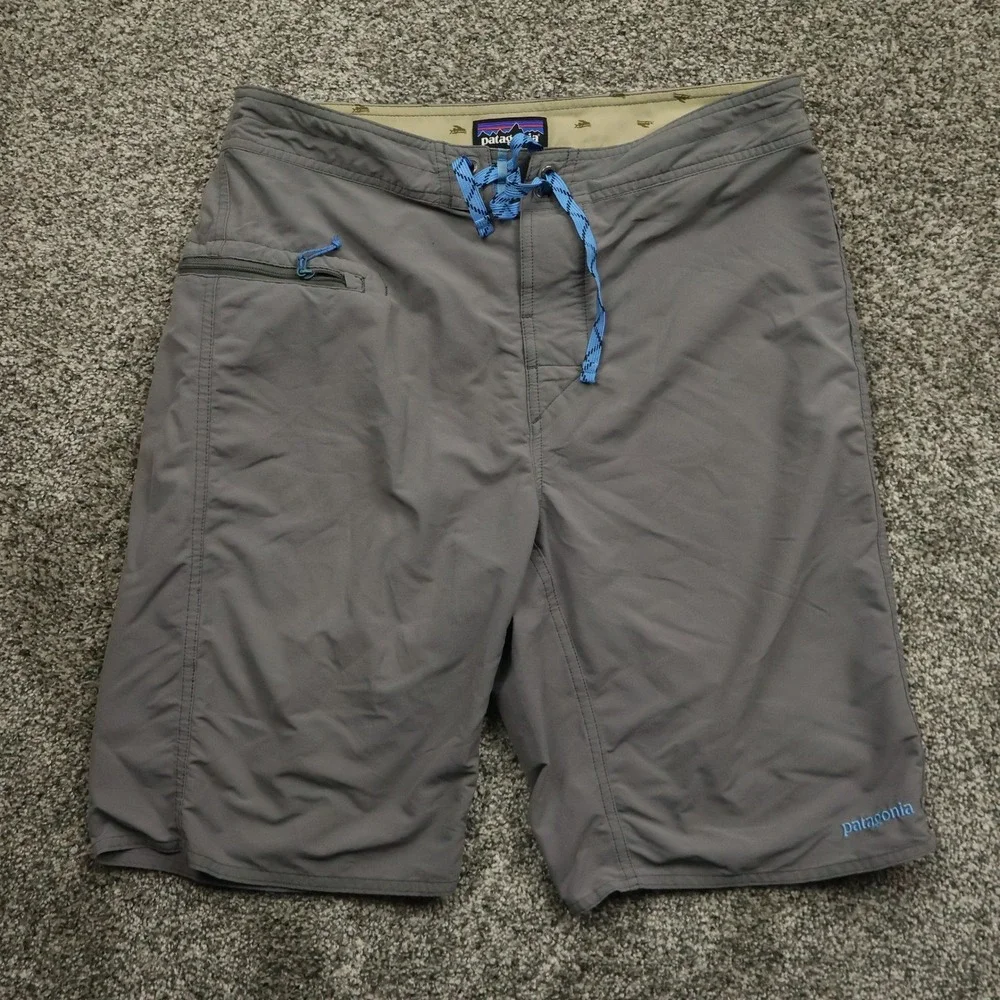 Patagonia Swim Trunks Men's 32 Gray Lightweight Outdoor Drawstring Shorts